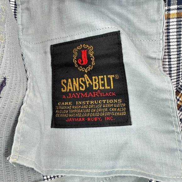 Vintage 1970’s Jaymar Sansabelt Size Plaid Disco Men’s Dress Slacks Pants - Picture 9 of 9